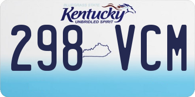 KY license plate 298VCM