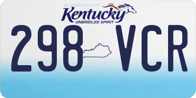 KY license plate 298VCR