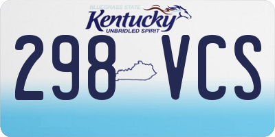 KY license plate 298VCS