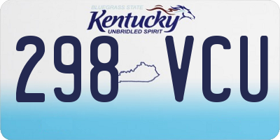 KY license plate 298VCU