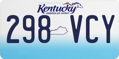 KY license plate 298VCY