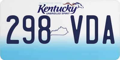 KY license plate 298VDA