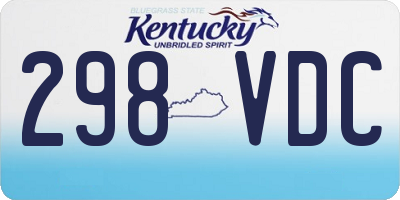 KY license plate 298VDC