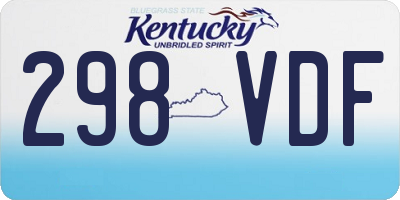 KY license plate 298VDF
