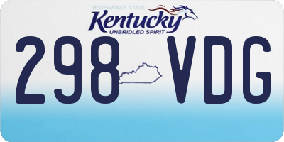 KY license plate 298VDG
