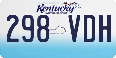KY license plate 298VDH