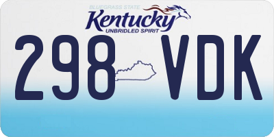 KY license plate 298VDK