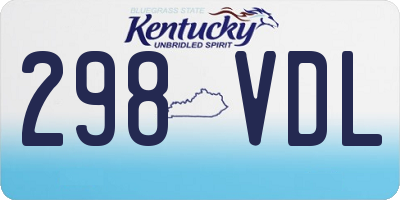 KY license plate 298VDL