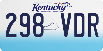 KY license plate 298VDR
