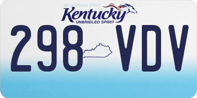 KY license plate 298VDV
