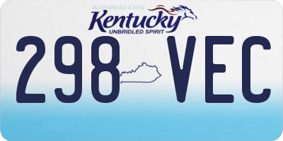 KY license plate 298VEC