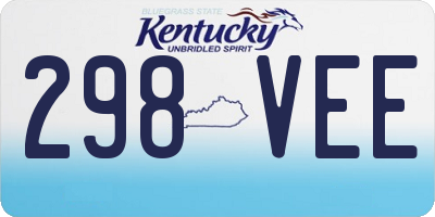KY license plate 298VEE
