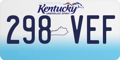 KY license plate 298VEF