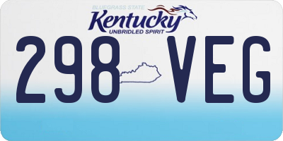 KY license plate 298VEG