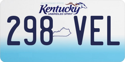 KY license plate 298VEL