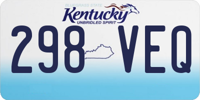 KY license plate 298VEQ