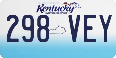 KY license plate 298VEY