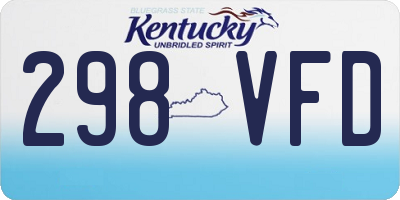 KY license plate 298VFD