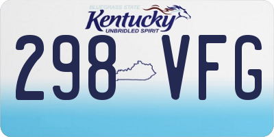 KY license plate 298VFG
