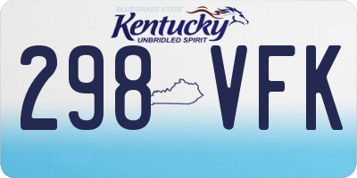 KY license plate 298VFK