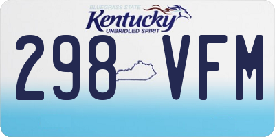 KY license plate 298VFM