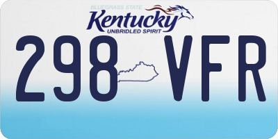 KY license plate 298VFR