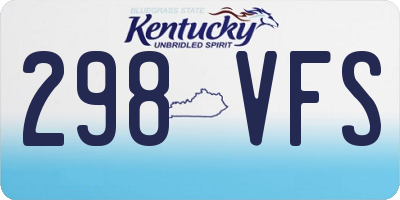KY license plate 298VFS