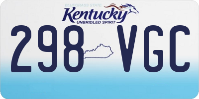 KY license plate 298VGC