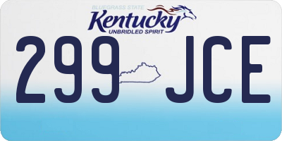 KY license plate 299JCE