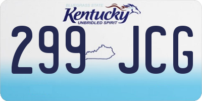 KY license plate 299JCG