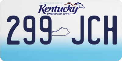 KY license plate 299JCH