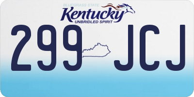 KY license plate 299JCJ