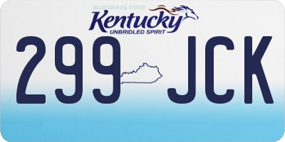 KY license plate 299JCK