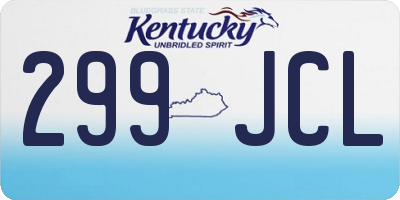 KY license plate 299JCL