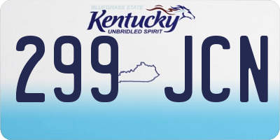 KY license plate 299JCN