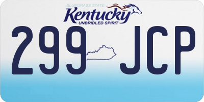KY license plate 299JCP