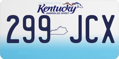 KY license plate 299JCX