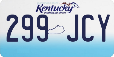 KY license plate 299JCY