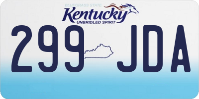 KY license plate 299JDA