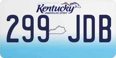 KY license plate 299JDB