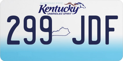 KY license plate 299JDF