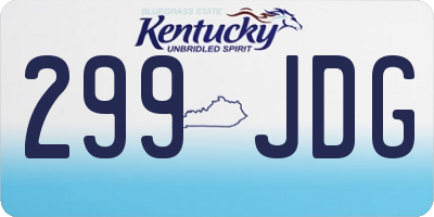 KY license plate 299JDG