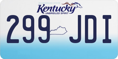 KY license plate 299JDI