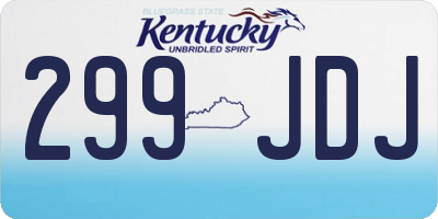 KY license plate 299JDJ