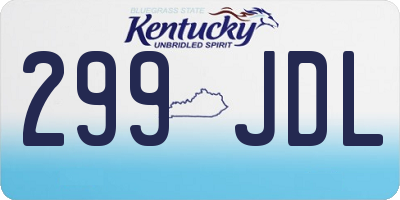 KY license plate 299JDL