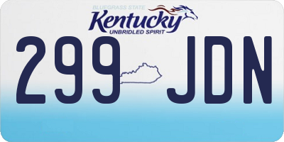 KY license plate 299JDN
