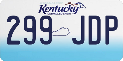 KY license plate 299JDP