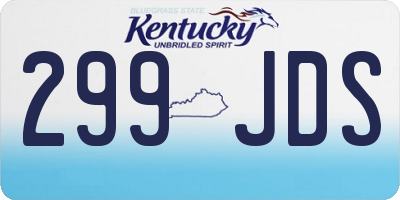 KY license plate 299JDS