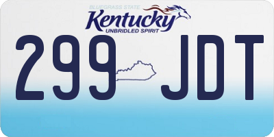 KY license plate 299JDT
