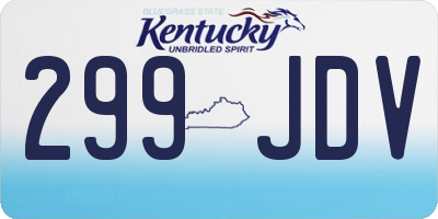 KY license plate 299JDV
